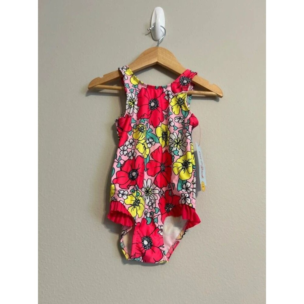 Cat & Jack Floral One‑Piece Swimsuit – 4T